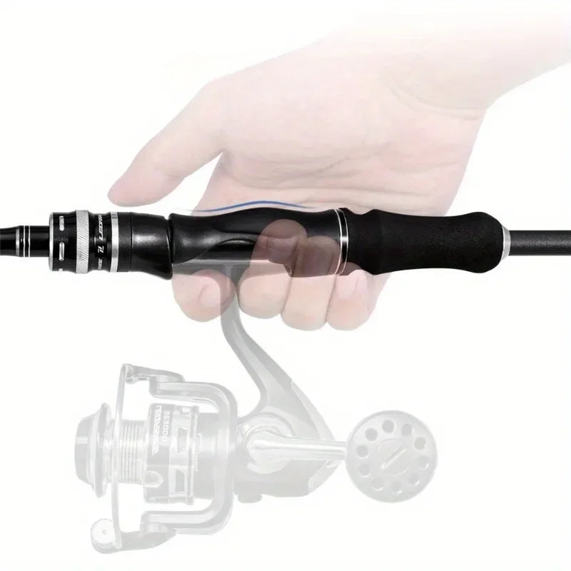Multi-purpose carbon fiber fishing rod, spinning & casting, with guide ring, ergonomic handle, ideal for saltwater, lightweight