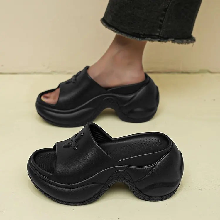 Women's Shoes 35-40 Spring Platform Clover Slippers High Heels Breathable Sandals Street Casual Shoes New Soft Soles