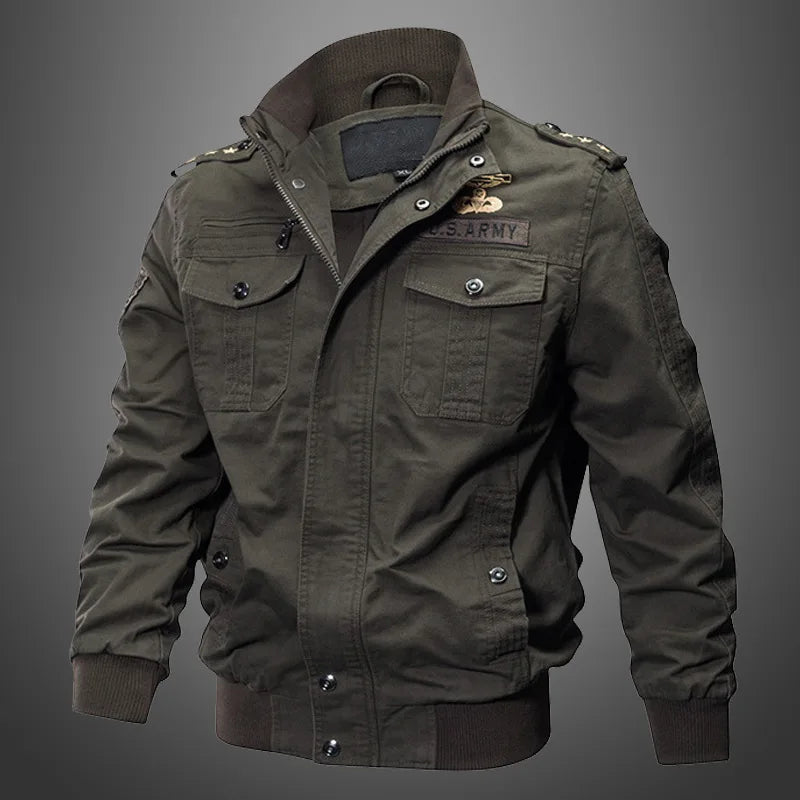Men's Tactical Jacket Autumn Winter Fleece Tactical Jackets Men Casual Multiple Pockets Windproof Outdoor Workwear Coat
