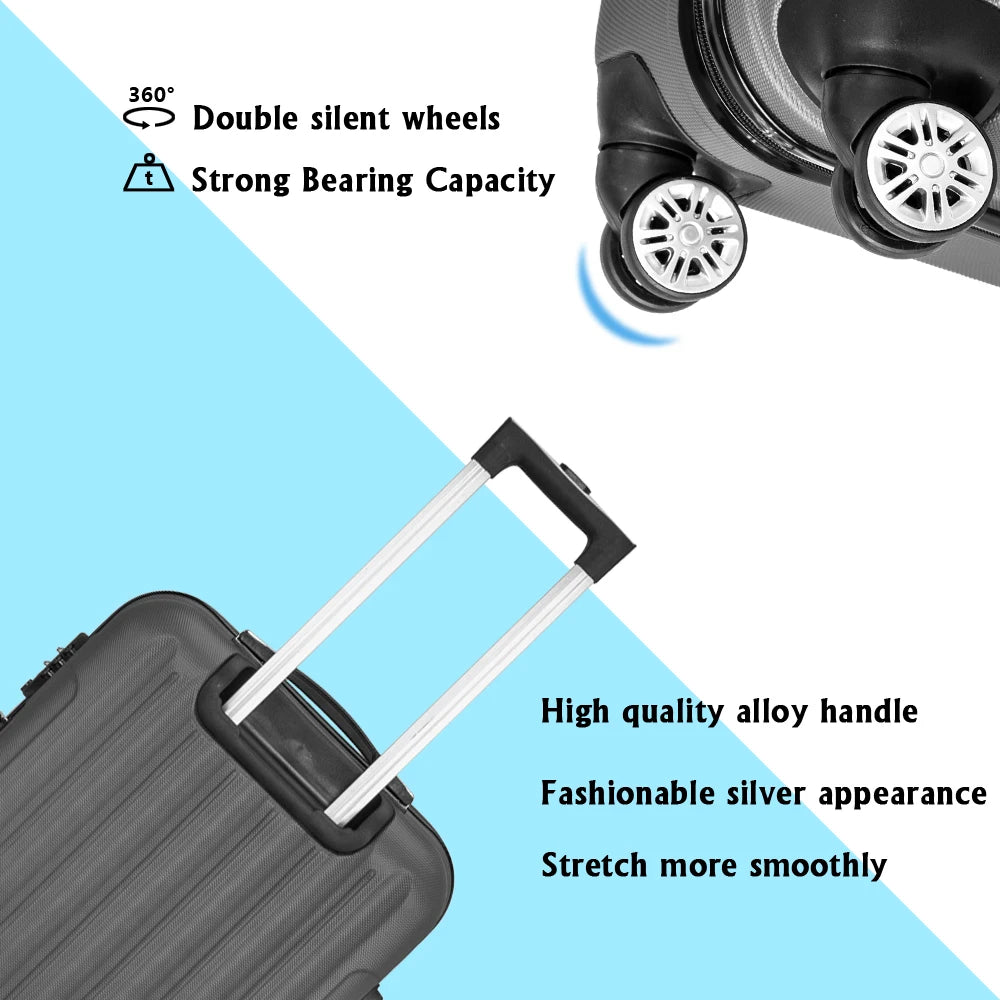 3-in-1 Multifunctional Large Capacity Traveling Storage Suitcase Luggage Set Dark Gray carry on luggage  suitcase set