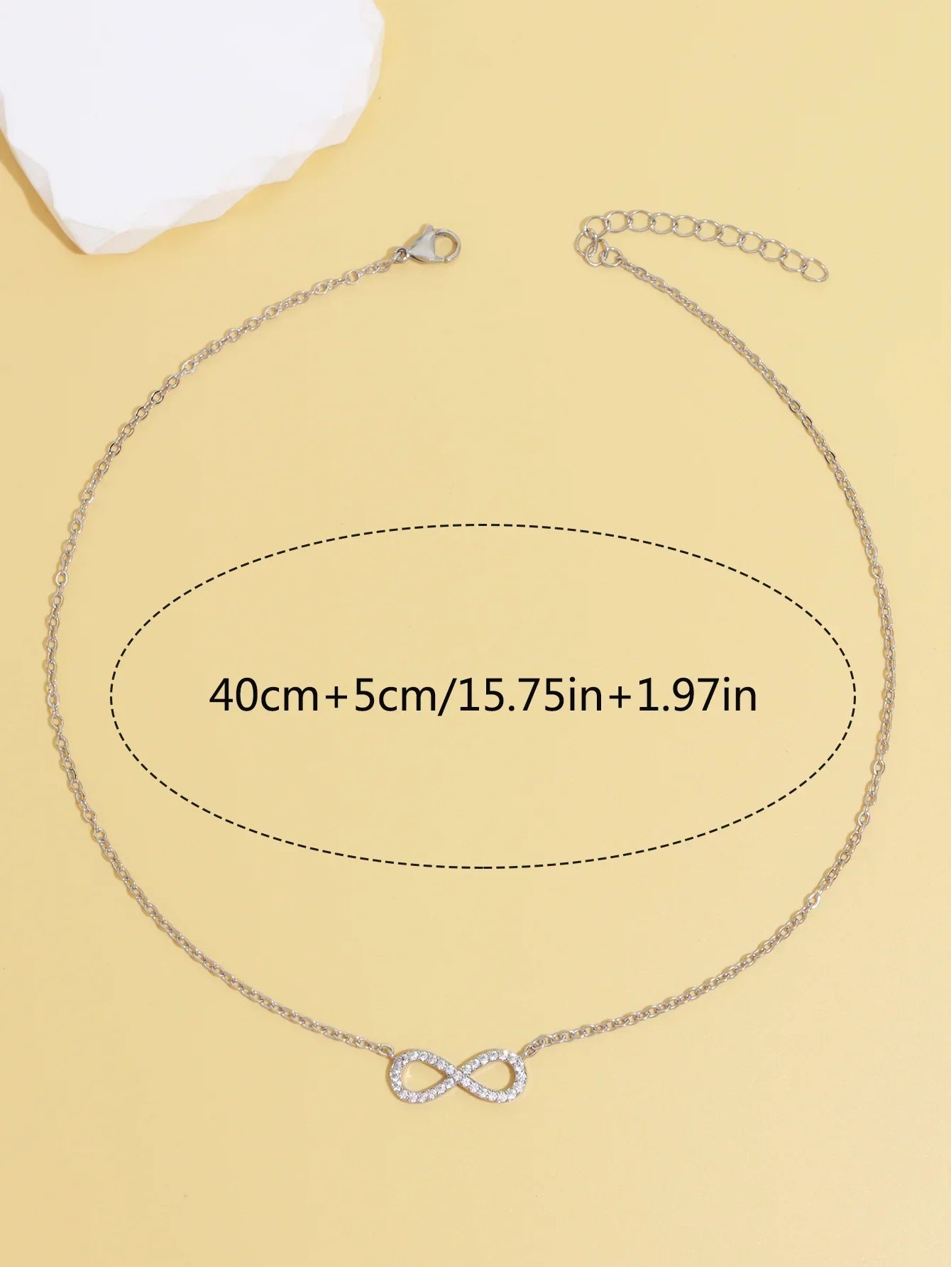 Fashion Simple Stainless Steel Infinity Pendant Necklace for Women Classic Lucky Zircon Love You Forever Jewelry Birthday Gift