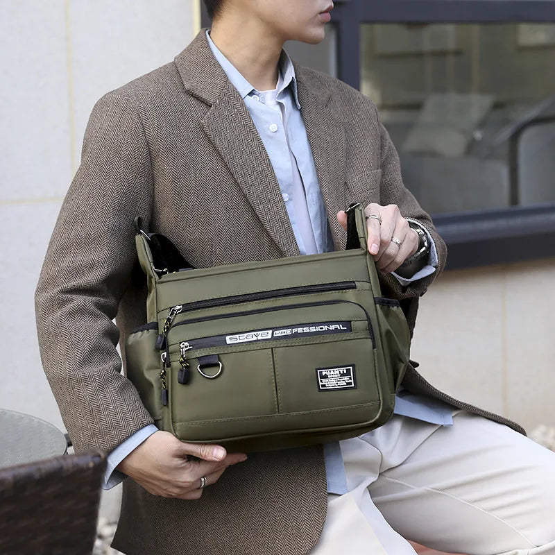 Men's Shoulder Bag Large Capacity Leisure Bag Lightweight Business Oxford Simple Crossbody Bag