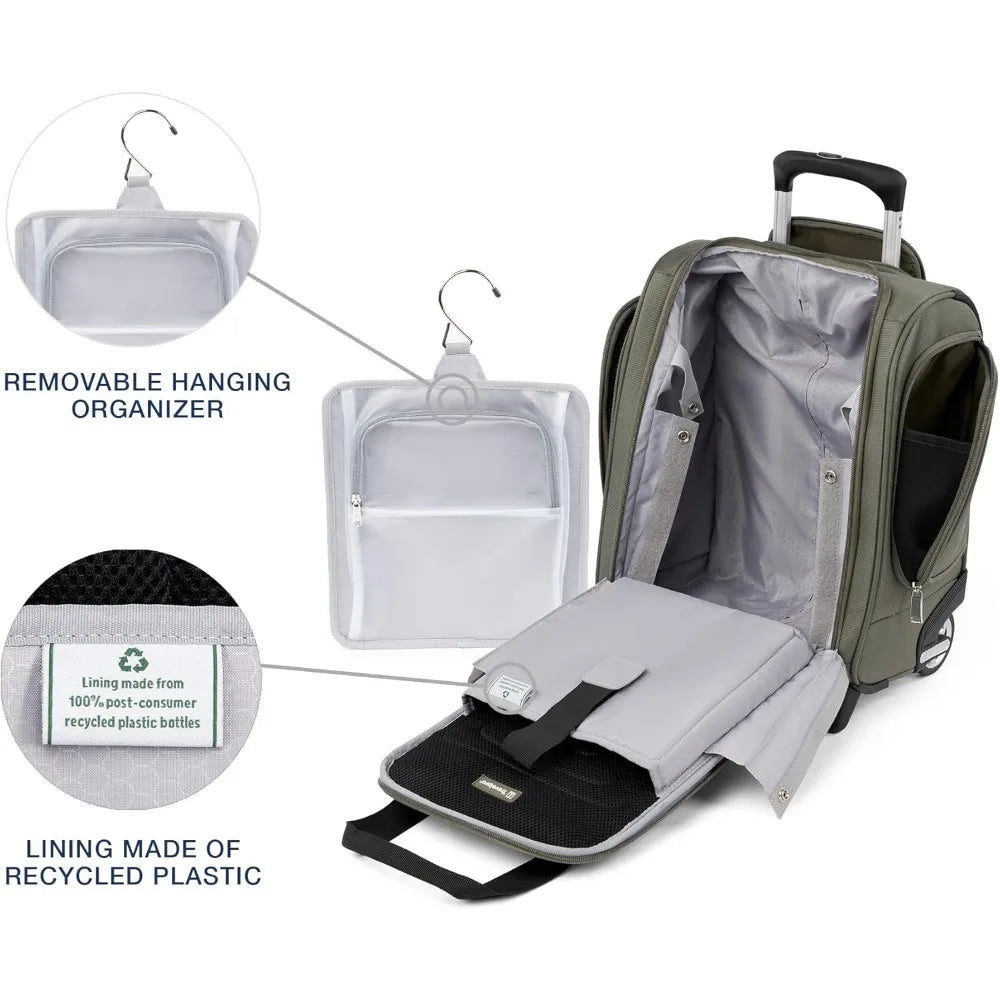 Lightweight Compact Rolling Underseat Carry-On Upright 2-Wheel Bag for Men and Women, Slate Grey, Softside Luggage