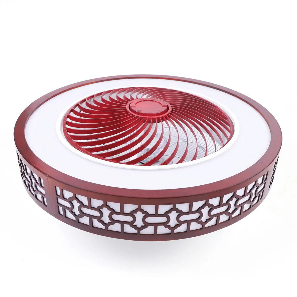 22" LED Ceiling Fan Light Chandelier Fan Lamp w/Remote Control Semi Flush Mount