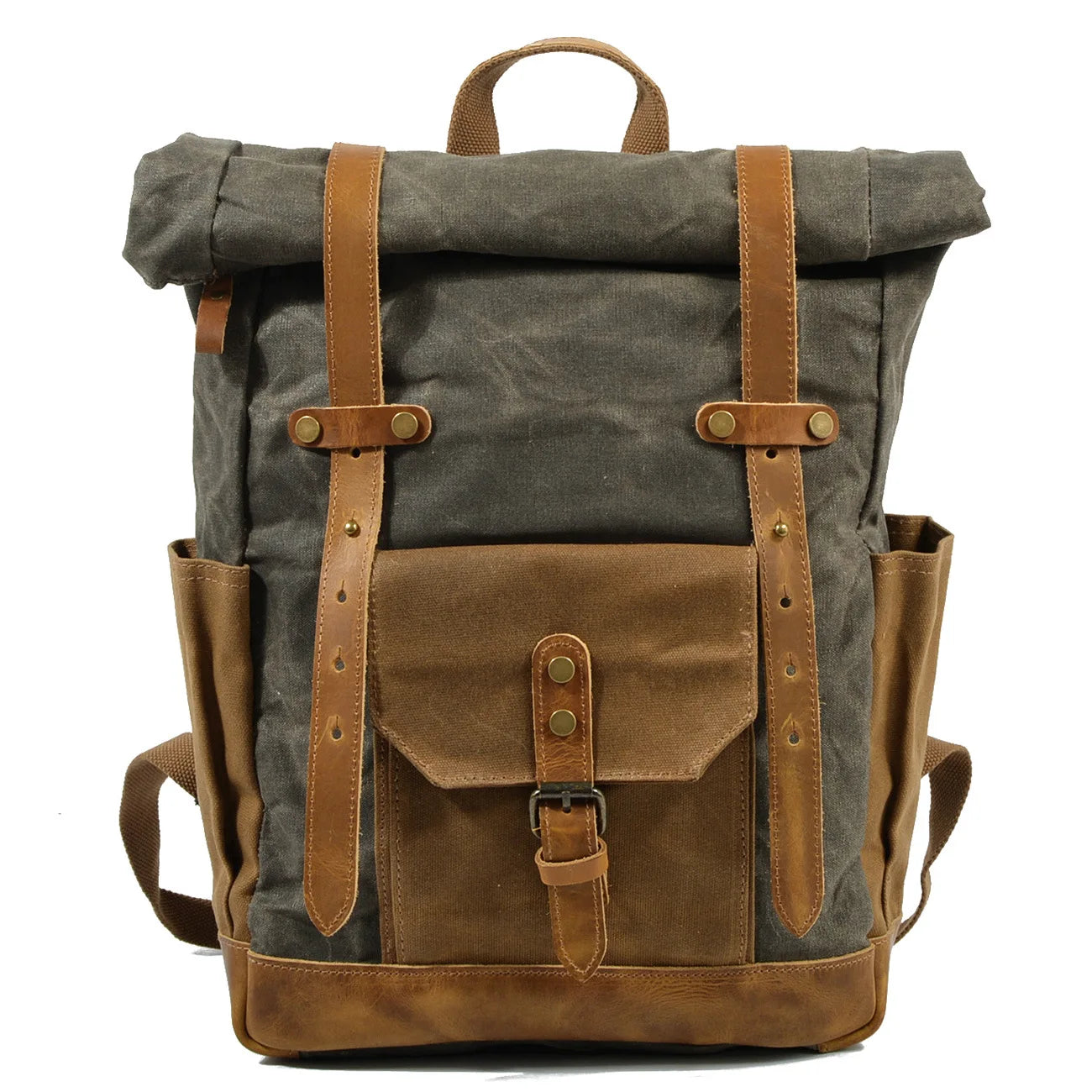 Luxury Vintage Canvas Backpacks for Men Oil Wax Canvas Leather Travel Backpack Large Waterproof Daypacks Retro Bagpack
