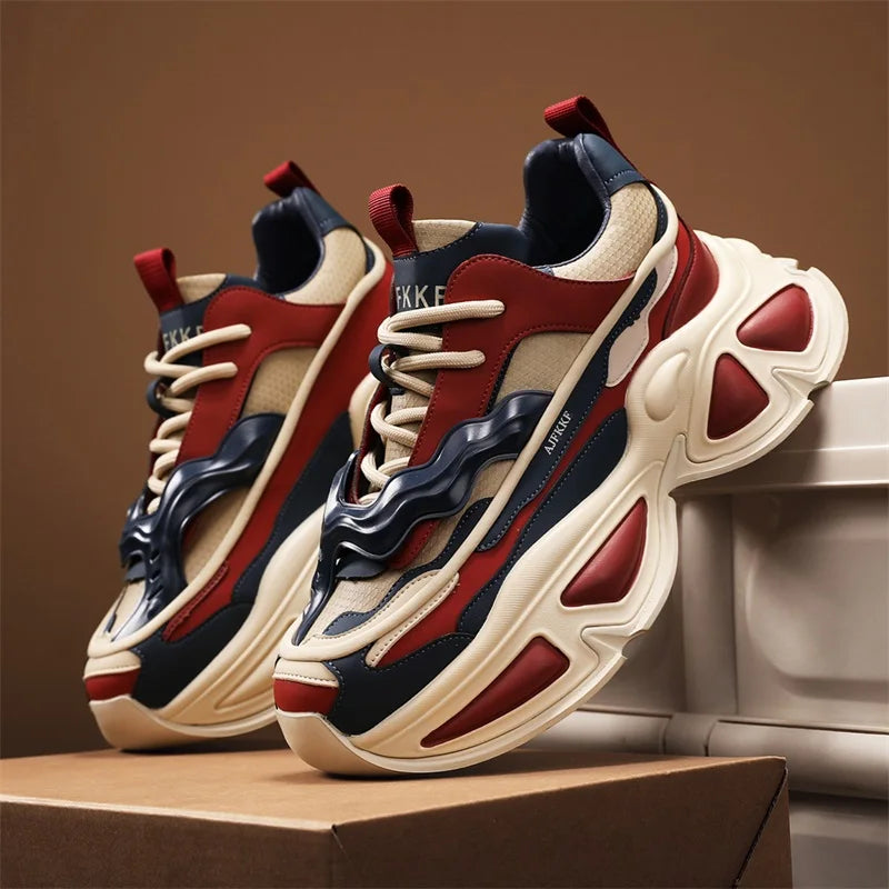 Sneakers For Men British Style Athletic Sneakers Male Sport Walking Sneaker Men Street Style Platform Shoes Male 2024