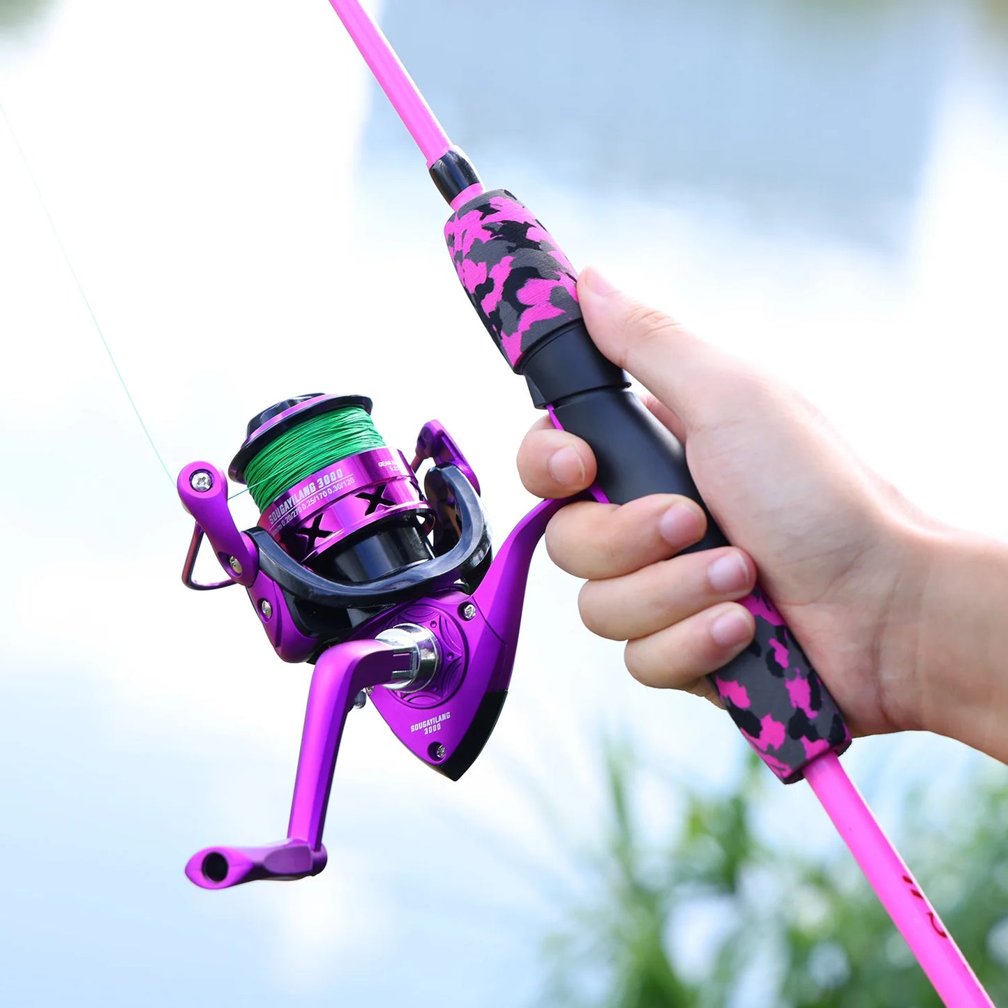 Sougayilang Spinning Fishing Rod 1000-3000 Size Max Drag 15kg Carp Fishing Reel Ultralight Metal Frame Smooth and Tough Fishing