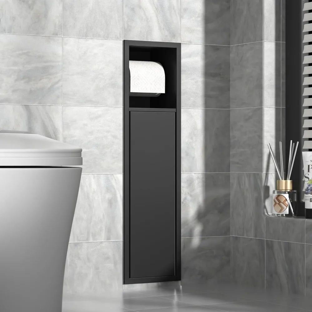 Stainless Steel Over-Mounted Toilet Paper Holder with Cabinet for Bathroom Renovation
