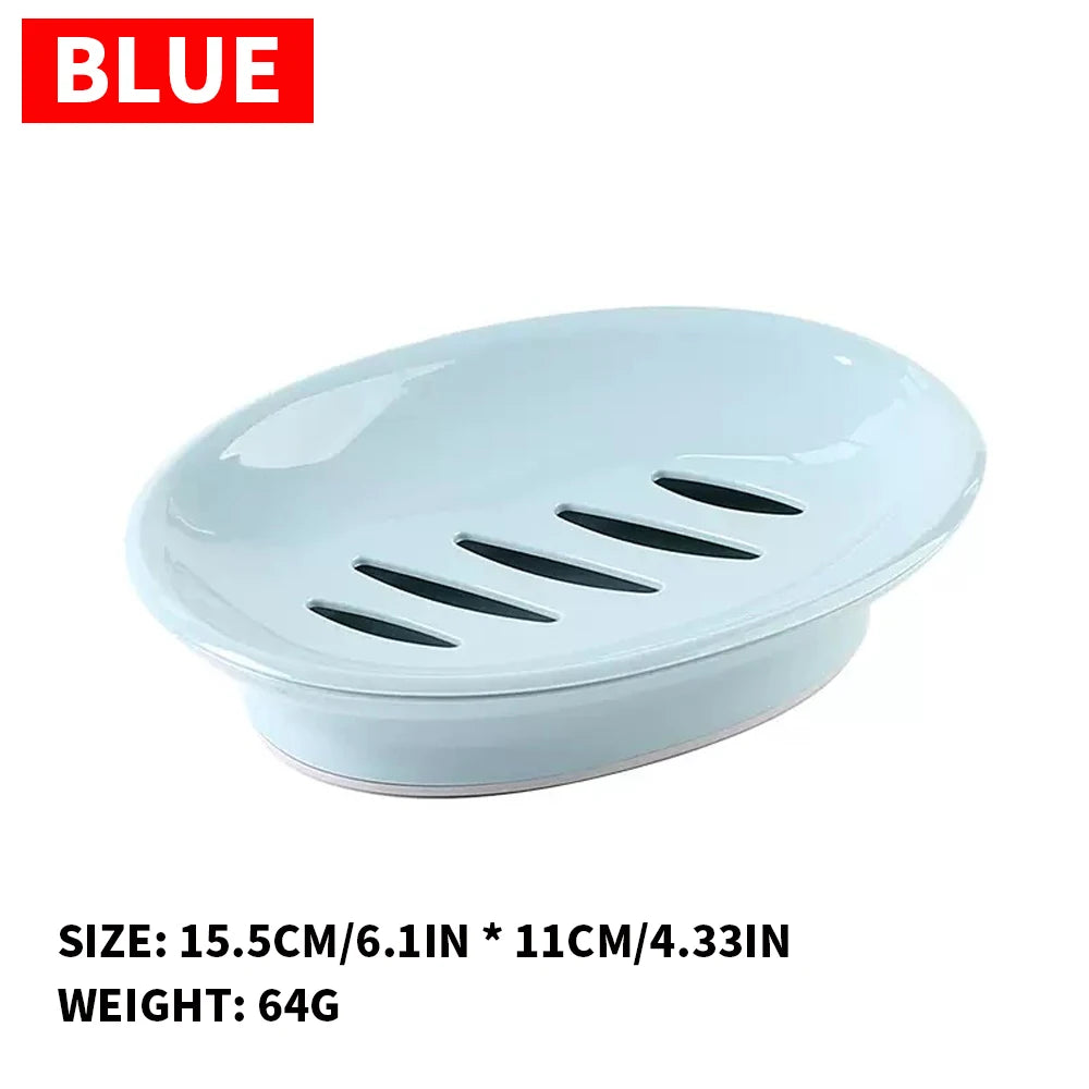 European oval soap box, toilet plastic, simple double compartment draining bathroom, face washing soap box