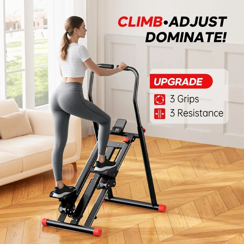 Home Vertical Climber: Upgraded Full-Body Exercise Machine with Adjustable Resistance and Speed Settings