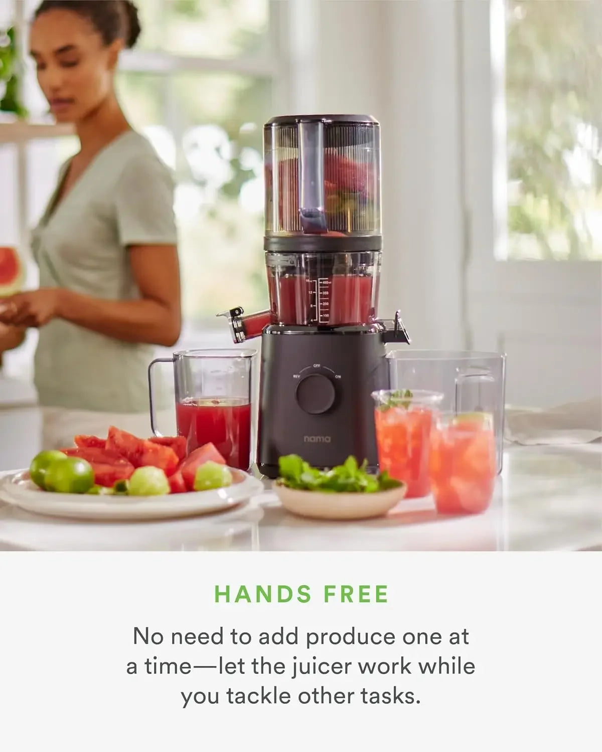 J2 Cold Press Juicer – Self Feeding for Hands-Free Operation with Wide Mouth Hopper