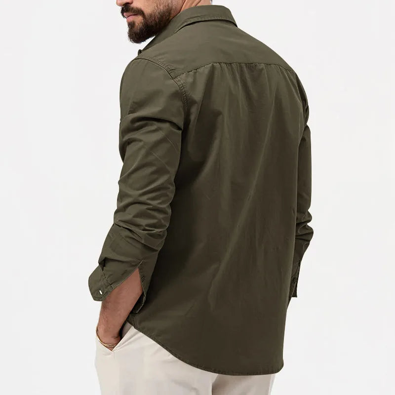 Men Shirt Mens Business Casual Shirts 2020 New Arrival Men Famous Brand Clothing Army Green Long Sleeve Camisa Masculina