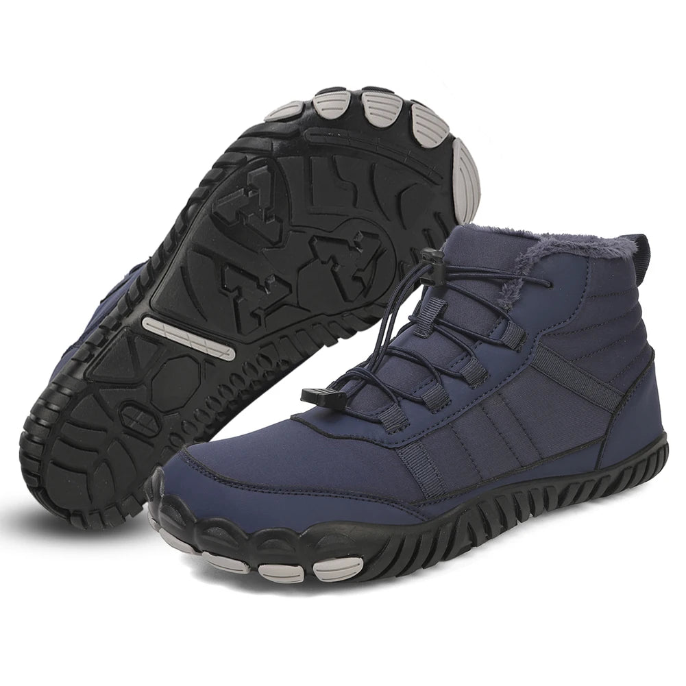 Barefoot Snow Boots Outdoor Trekking Shoes Fur Lined Casual Winter Booties Lightweight Thermal Snow Sneakers for Hiking Climbing