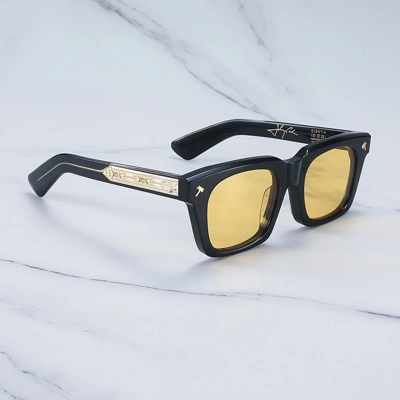Japan Hand Made Thick Acetate Man Sunglasses  QUENTIN Sun Glasses Outdoor Square Fishing Driving Gafas Lentes De Sol Hombre