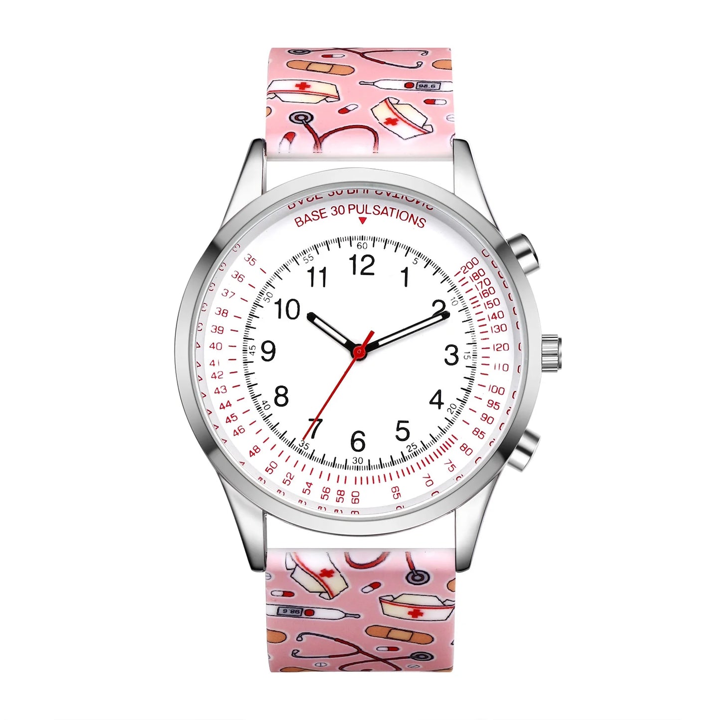 LANCARDO Pulse Meter for Doctors And Nurses Quartz Legible Digital Dial Pulse Dial Environmental Silica Gel Protection Watch