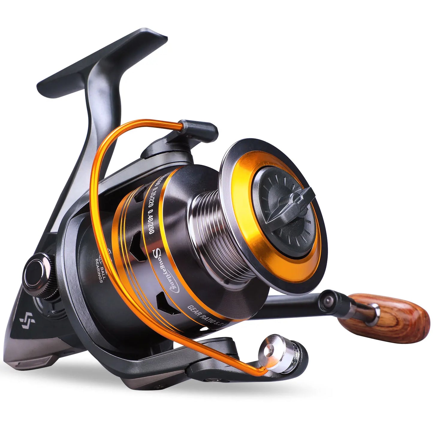 Sougayilang 4000/5000 Spinning Fishing Reel Aluminum Alloy Spool Max Drag 16kg 5.2:1 Gear Ratio Spinning Bass Freshwater Fishing