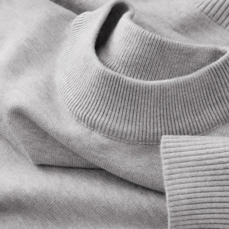 Autumn New Men's Casual Mock Turtleneck Sweater Long Sleeved Warm Pullover Basic Lightweight Street Clothing Knitted Jacket Top