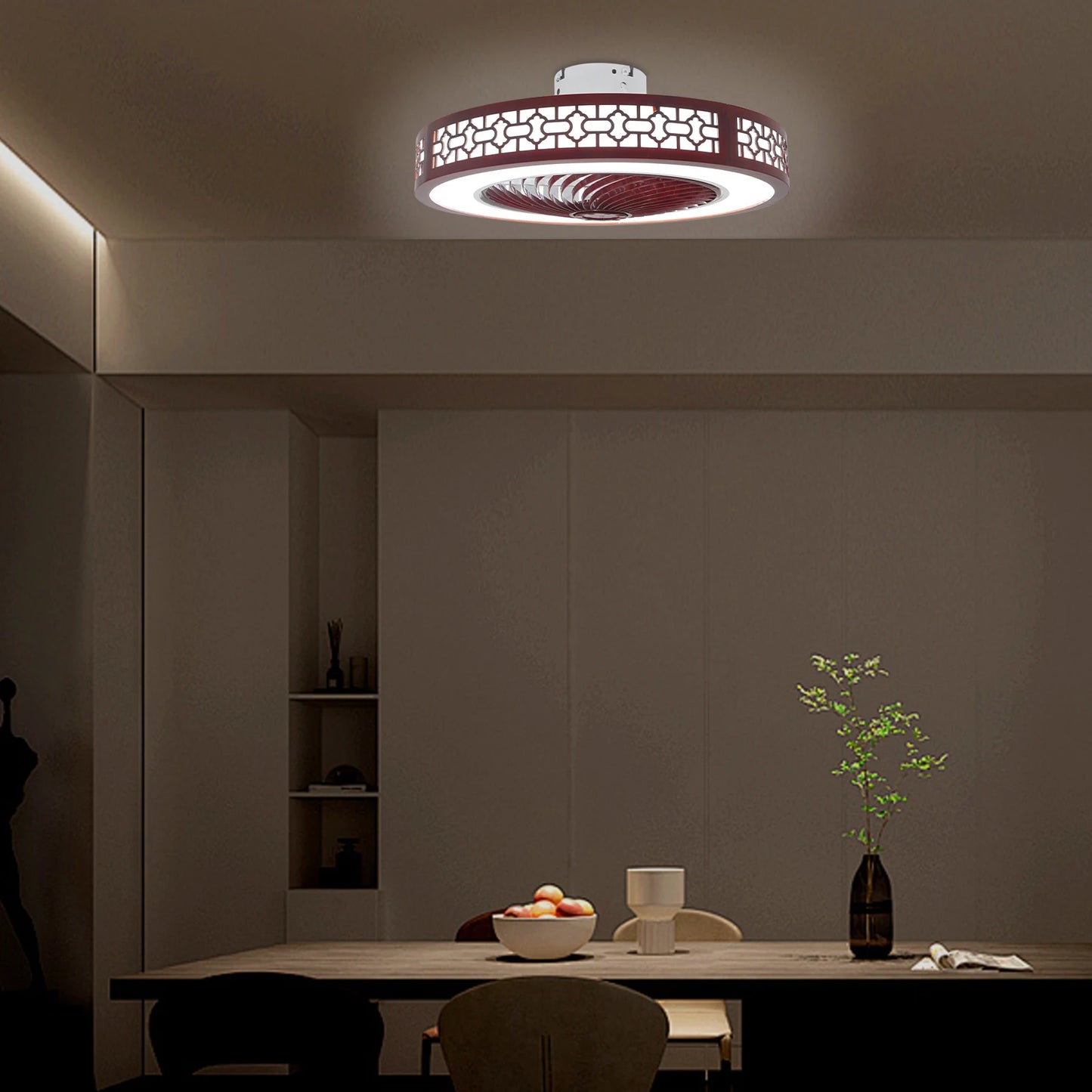 57x57x19cm 64W Ceiling Fan LED Ceiling Lamp with Remote Control for Bedroom, Dining Room or Living Room