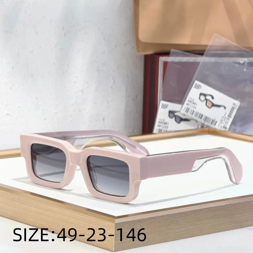 2025 Ins ASCARI Thick Acetate Sunglasses Men Classical Small Face Japan Handcrafted Designer UV400 Polarized Eyewear with Case