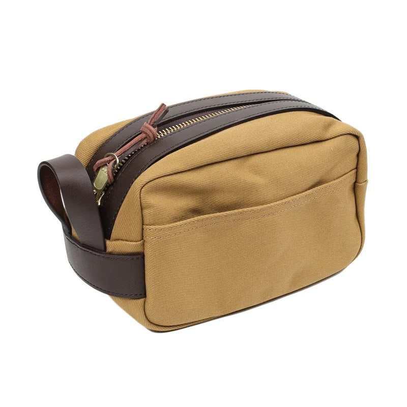 Men hand caught oilwax canvas toiletry bags restoring ancient ways Wrist Wrap Purses On Carry Travel Storage Bag Male Cluthes