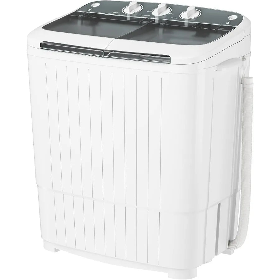 Portable Washing Machine 17.6 Lbs Compact Mini Washer and Dryer Combo with Twin Tub Design Spin Cycle and Soaking Function Idea