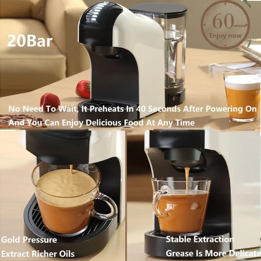 Espresso Machine 20bar Single-Serve Coffee Maker with 27oz Removable Water Tank for Home Use Perfect for Crafting Cappuccino an