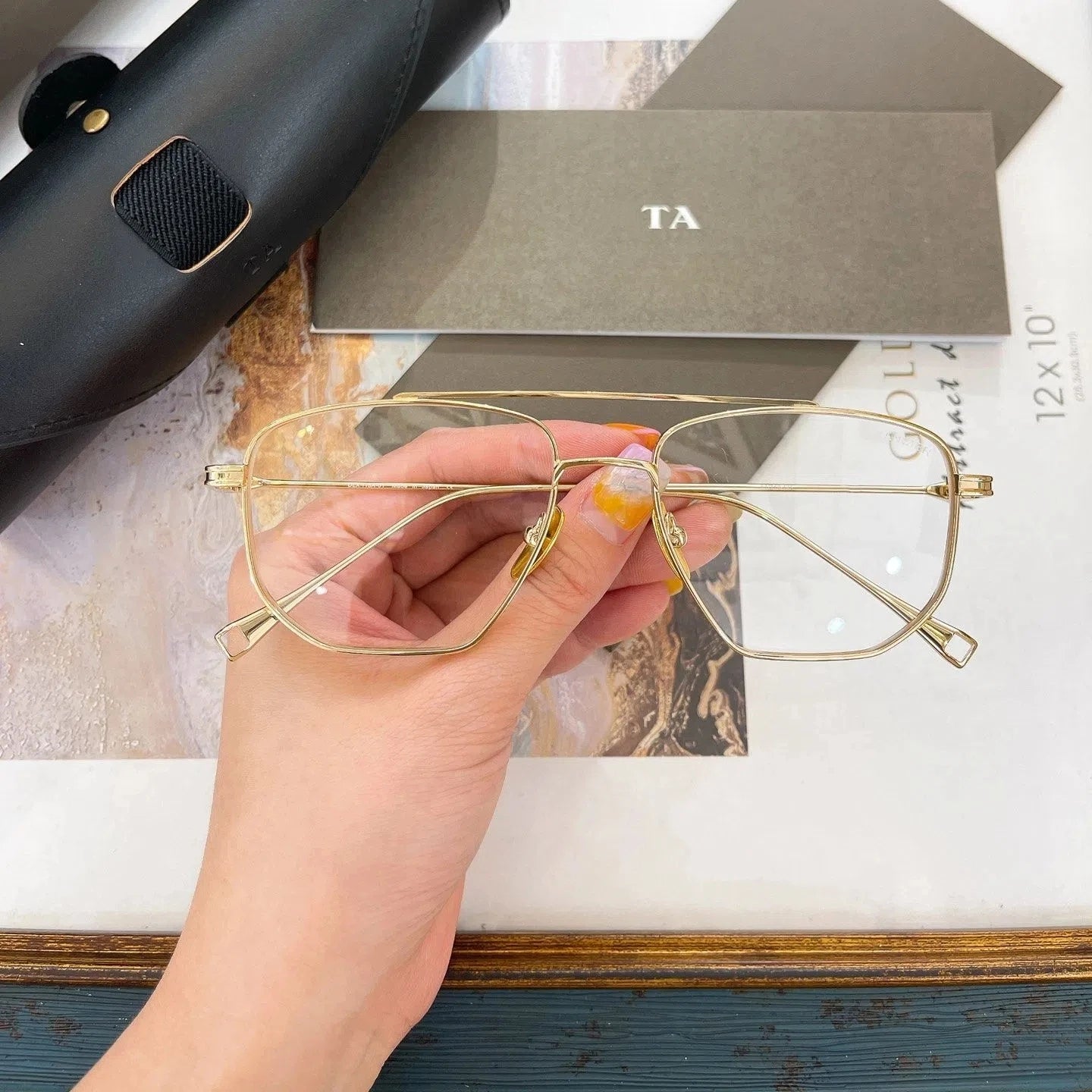 Original For LIANGCHENDIT DT LANCIER DLX115A Alloy Frame Men Sunglasses Casual Classic UV Dark Green Lens Women Couple Eyewear