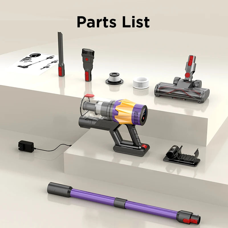 Cordless Handheld Vacuum Cleaner V18 Purple,45KPA,Touch Screen,Smart Dust Sensor, for Home Bed Carpet Clean 1.2L