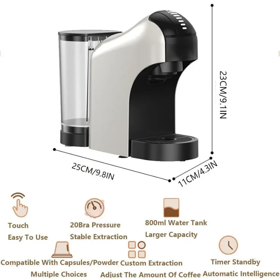 Espresso Machine 20bar Single-Serve Coffee Maker with 27oz Removable Water Tank for Home Use Perfect for Crafting Cappuccino an