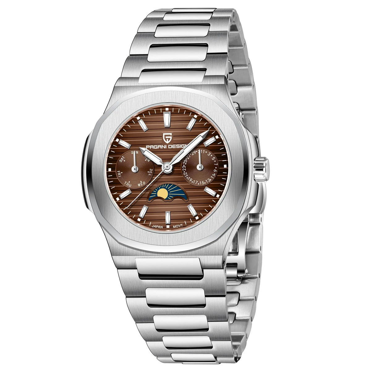 2024 New PAGANI DESIGN Men's Watches Moon Phase Quartz Watch For Men Automatic Wristwatch Sapphire Mirror Waterproof Clock Gift