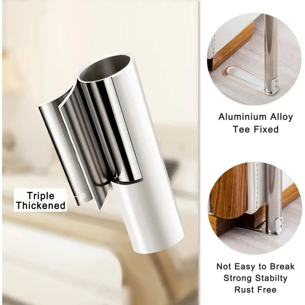 Queen Size Stainless Steel Canopy Bed Frame with Thick Brackets and Mosquito Curtains