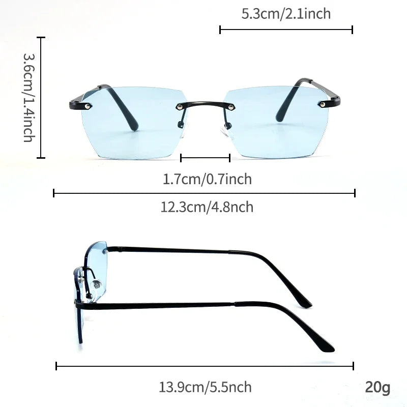 1Pc Men's Fashion Glasses New Metal Square Frameless Elegant Retro Casual Versatile Men's Decorative Suitable for Daily Outdoor