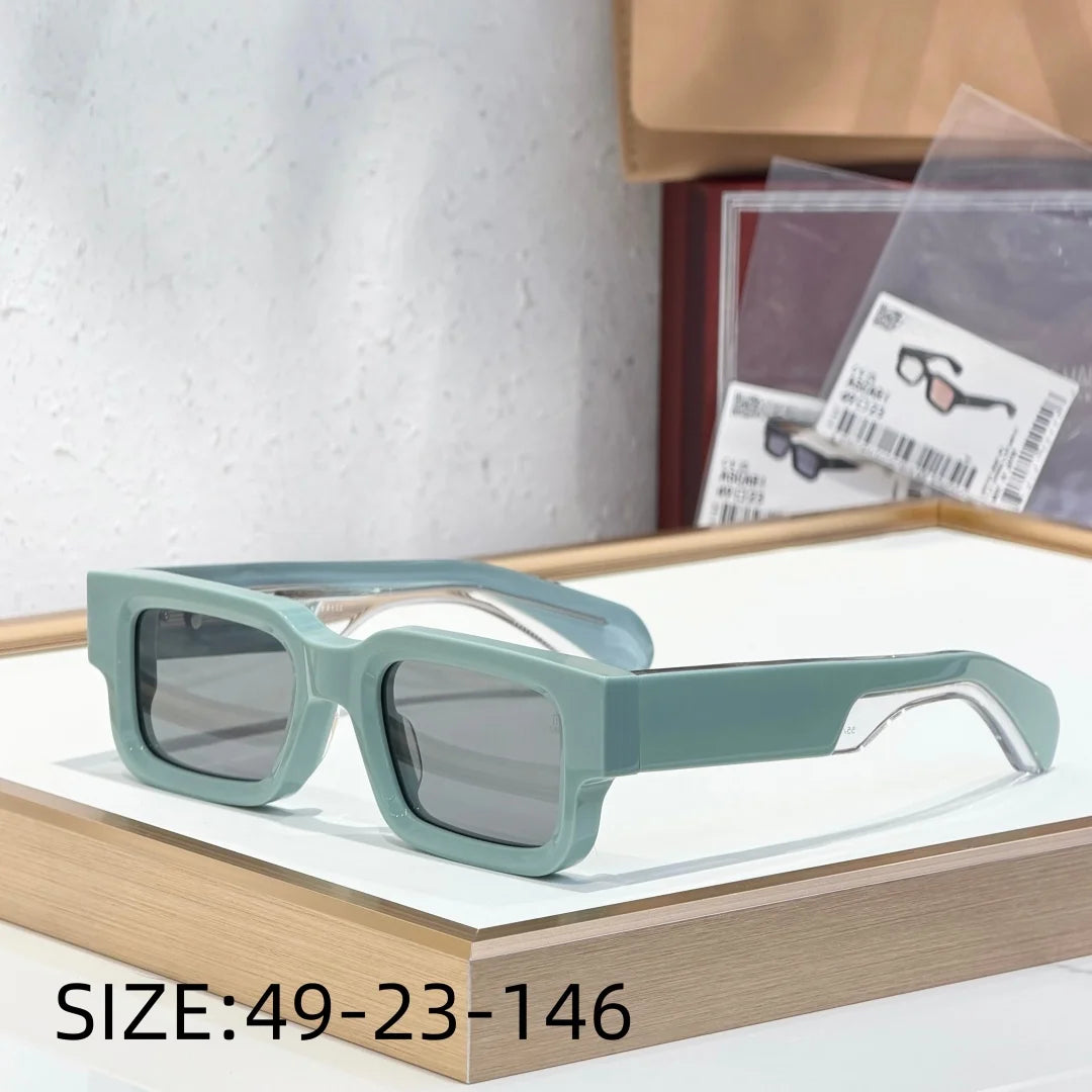 Luxury Unisex Rectangle Sunglasses Men Women Thick Acetate ASCARI New Fashion Polarized UV400 Oversized Trendy Eyewear