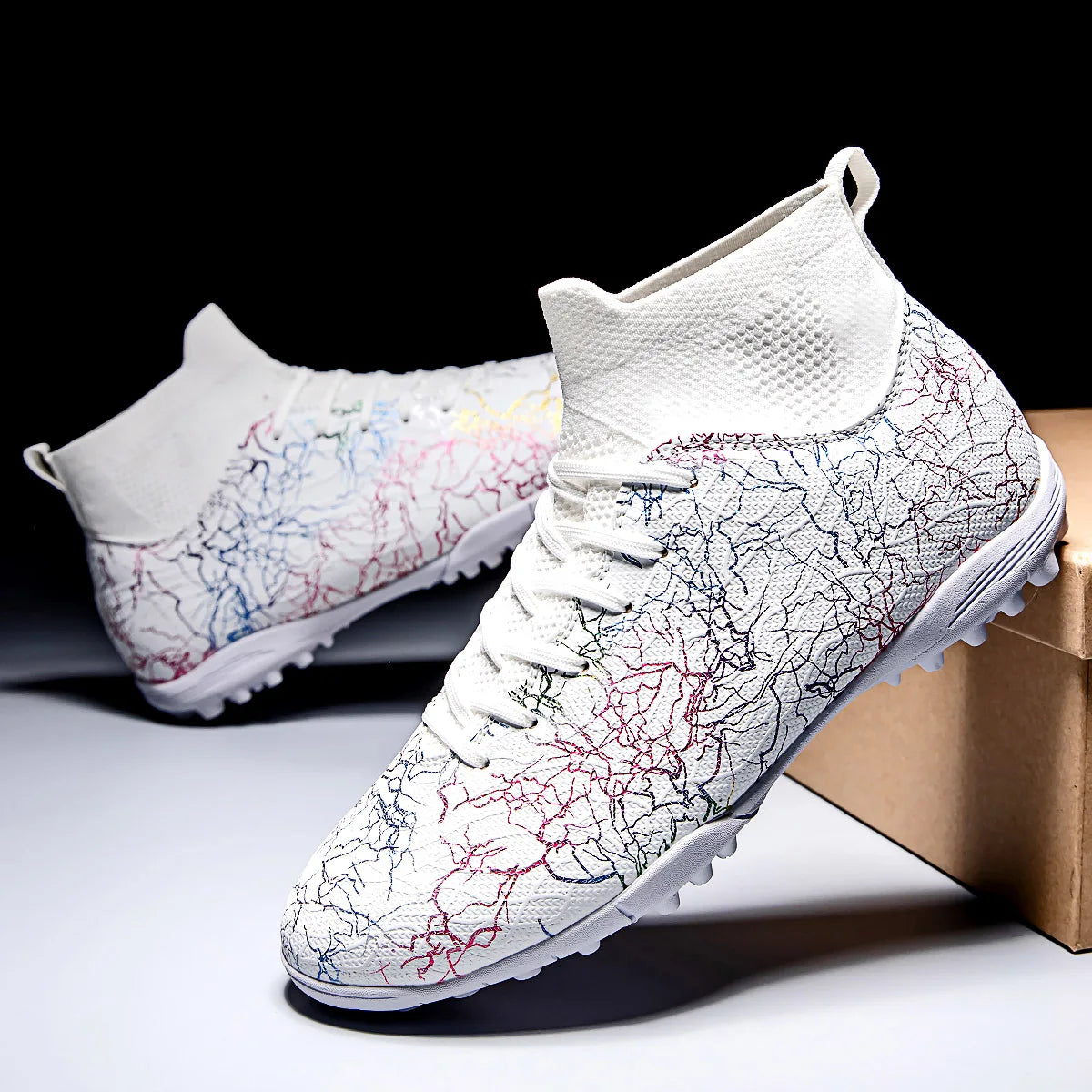 New Men Football Boots Breathable Sport Training Soccer Shoes Cleats Sport Outdoor TF Futsal Match Turf Grass Drop Shipping