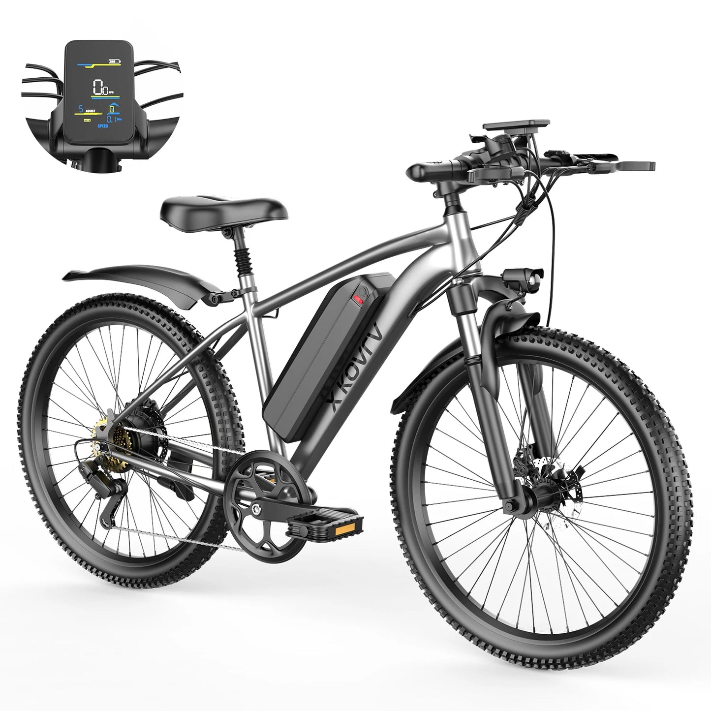 26 inch electric mountain bike, 10.4AAh/13Ah detachable battery, SHIMANO 7speed, peak 1000W brushless silent motor, 25MPH,E-bike