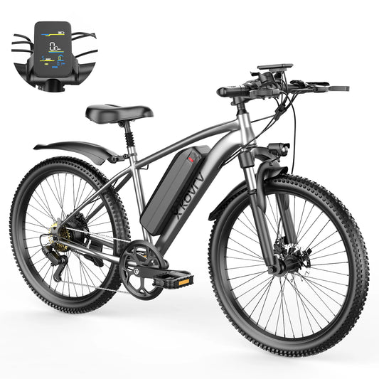 26 inch electric mountain bike, 10.4AAh/13Ah detachable battery, SHIMANO 7speed, peak 1000W brushless silent motor, 25MPH,E-bike