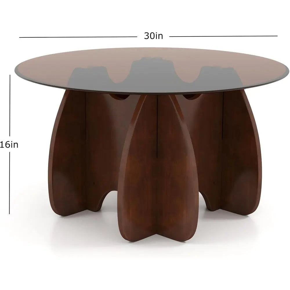 Expandable Modern Brown Glass Coffee Table for Small Living Spaces - Unique Accent Furniture for Home