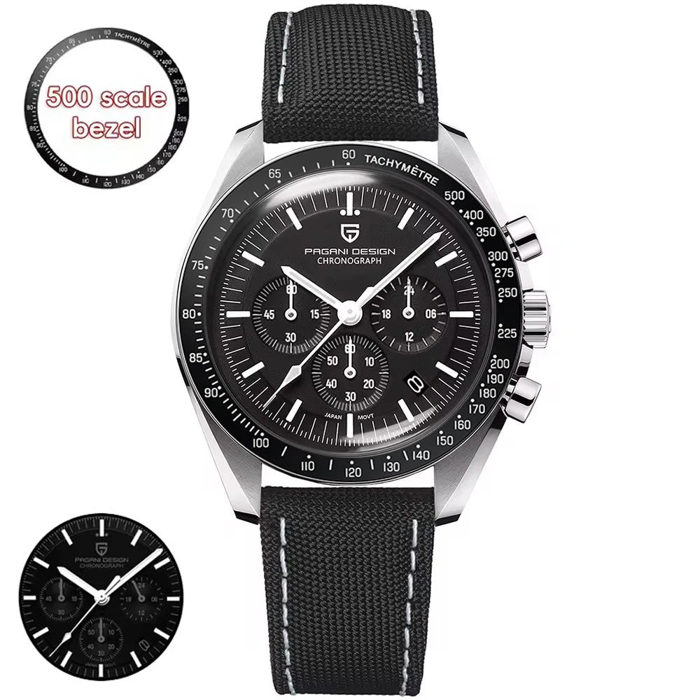 PAGANI DESIGN Saturn Men's Watches Top Luxury Quartz Watch For Men Chronograph Wristwatches AR Sapphire Waterproof Luminous Gift
