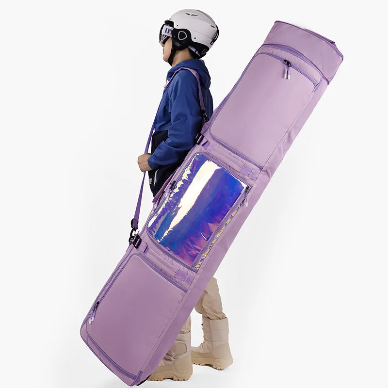 Ski Bag Snowboard Bag Wheeled Carrier Bag Carry Case Snowboard Backpack Ski Equipment Bag for Winter Sports Outdoor Skiing