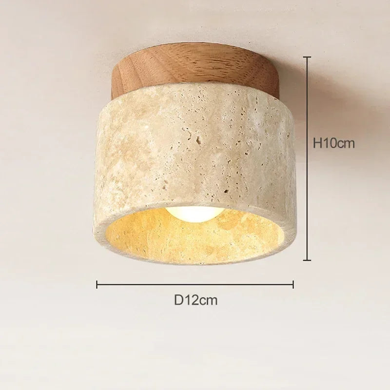 Wabi Sabi Yellow Marble Ceiling Light Lobby Entrance Corridor Balcony Restaurant Hotel Corridor Decorative Ceiling Light