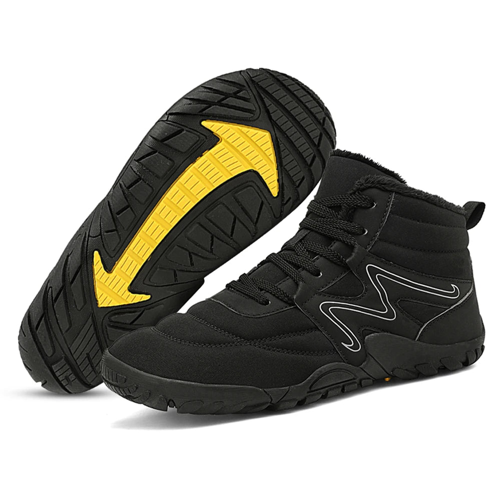 Winter Snow Boots Waterproof Cold-Proof Trekking Shoes Anti Slip Warm Lined Booties Minimalist Ankle Boots for Outdoor Travel