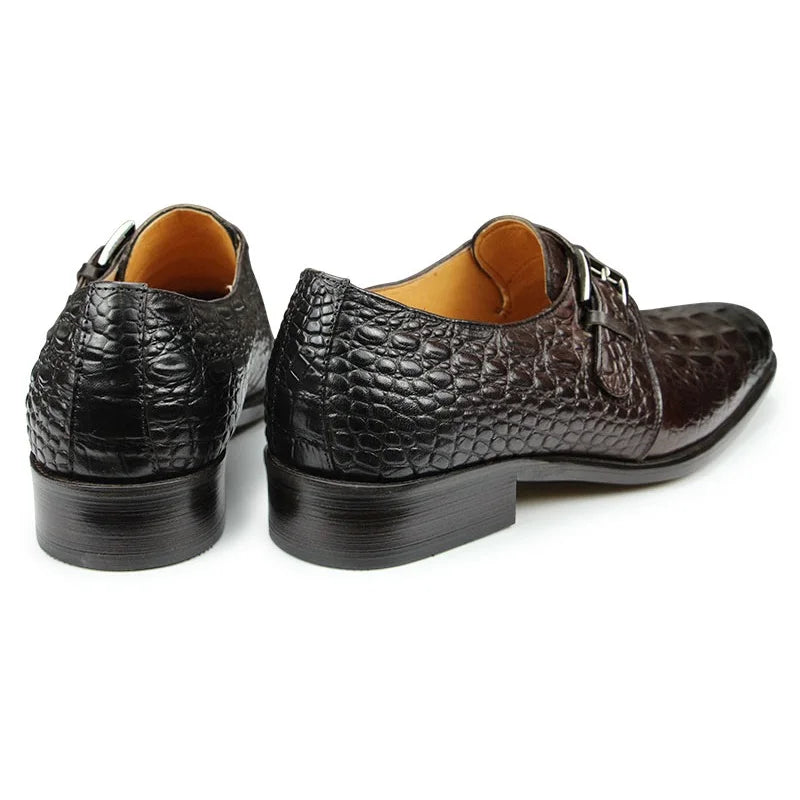 Hot Selling Loafer For Men Crocodile Printing Pointed Toe Formal Cacual Genuine Leather Office Dress Fashion Shoe  Drop Shipping