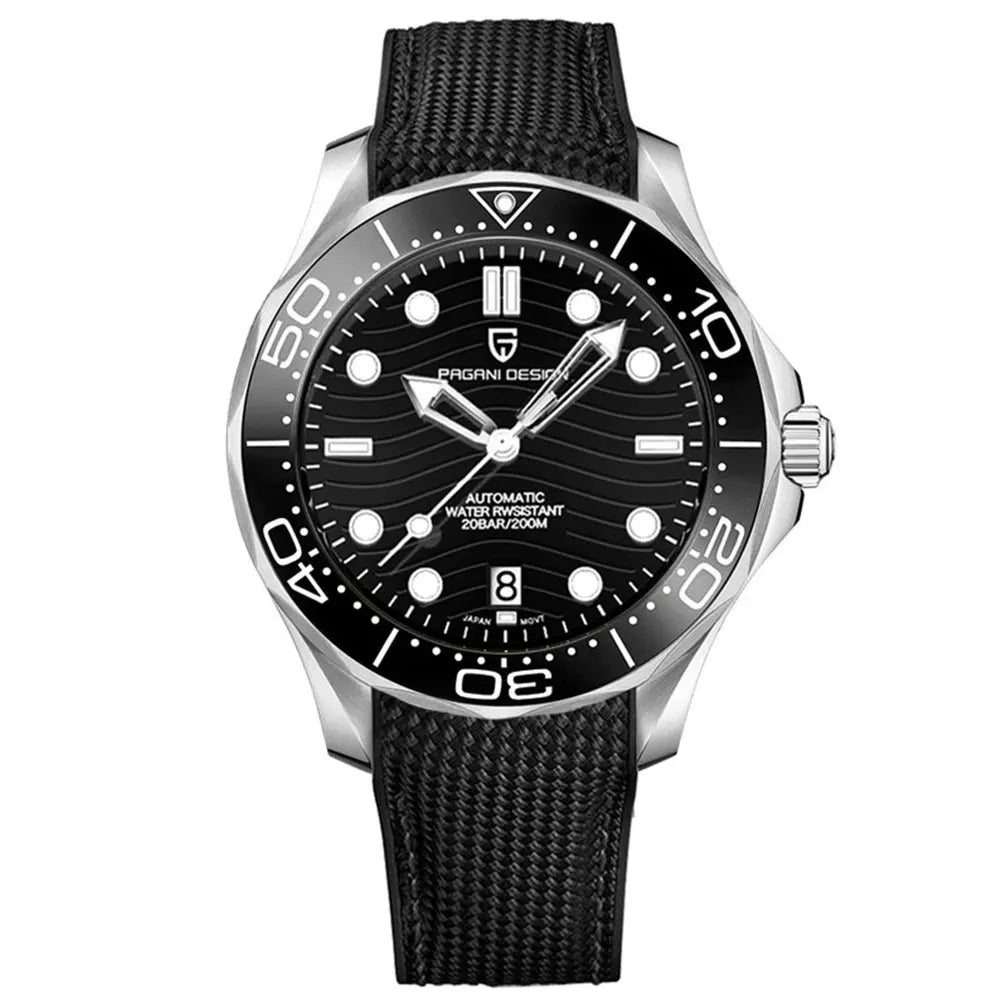 PAGANI DESIGN 2025 New V2 Waves Men's Watches 200M Diving Automatic Watch For Men AR Sapphire crystal Mechanical Wrist watch Men
