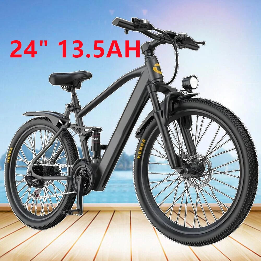 26" 24" Electric Motorcycles E Bike For Adults, 600W Peak Motor Ebike 24.9Mph 30Miles 10.4AH 13.5AH Electric Mountain Bicycle
