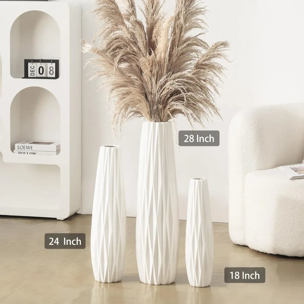 Stylish Tall Ceramic Floor Vase, 28 Large Decorative Vases for Modern Living Room, Home Office, Bedroom Accents