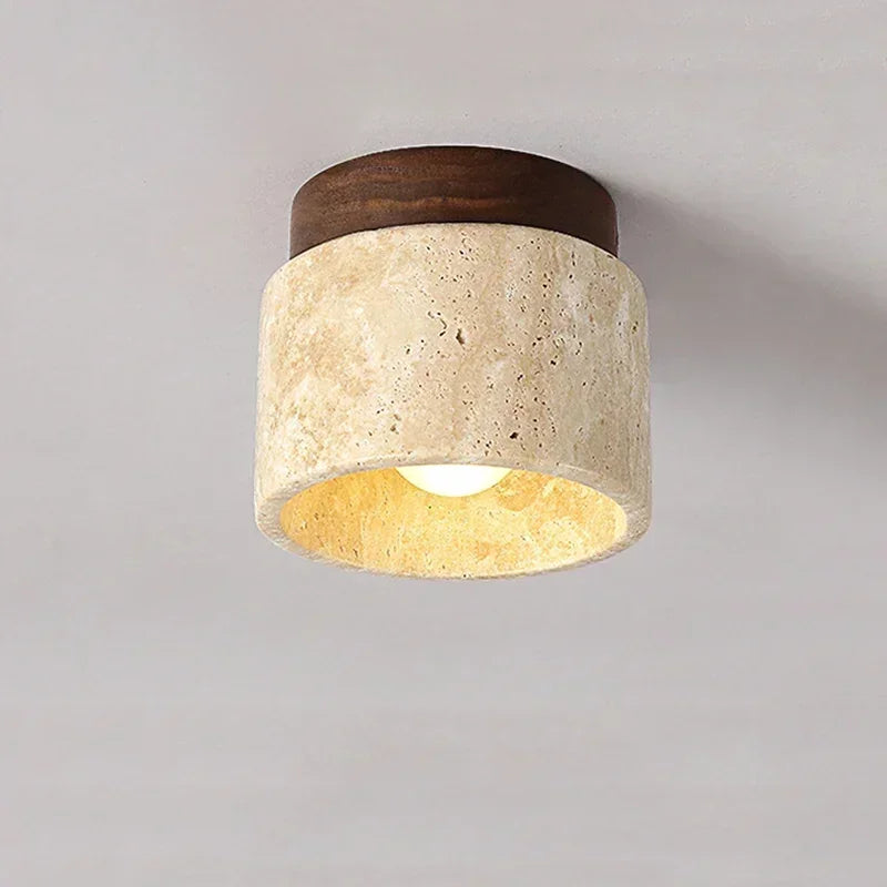 Wabi Sabi Yellow Marble Ceiling Light Lobby Entrance Corridor Balcony Restaurant Hotel Corridor Decorative Ceiling Light