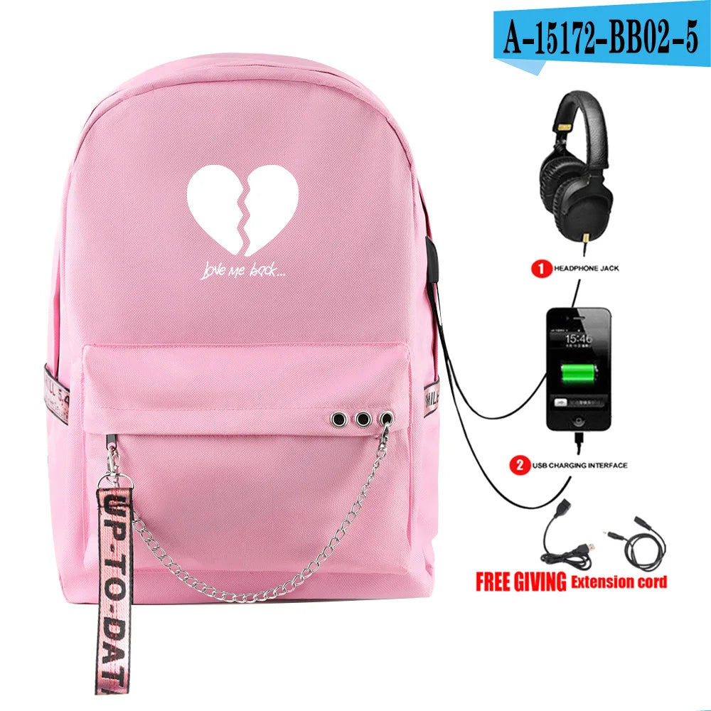 Cartoon Popular payton moormeier Student School Bags Unisex Print Oxford Waterproof Notebook Usb Rechargeable Travel Backpacks