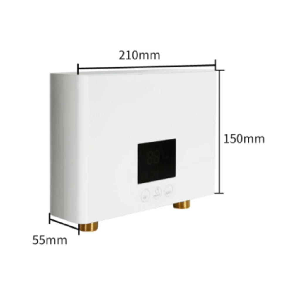 3KW Instant Water Heater Electric Tankless Heater LCD Display Wall-Mounted Remote Control Water Calorifier for Kitchen Bathroom