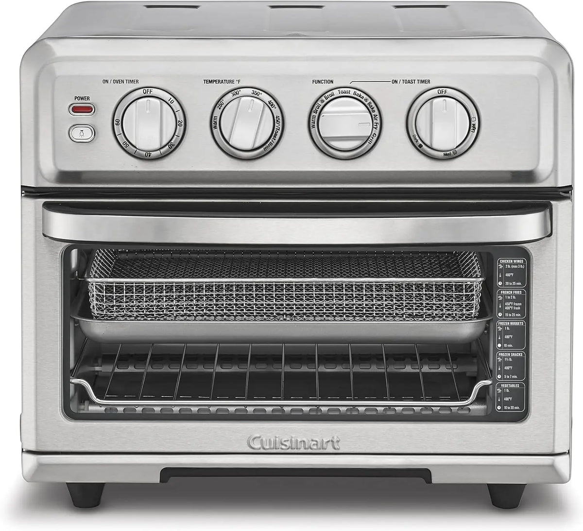 Air Fryer & Convection Toaster Oven, 8-in-1 Stainless Steel, White, with Fruit & Ice Cream Maker Attachment