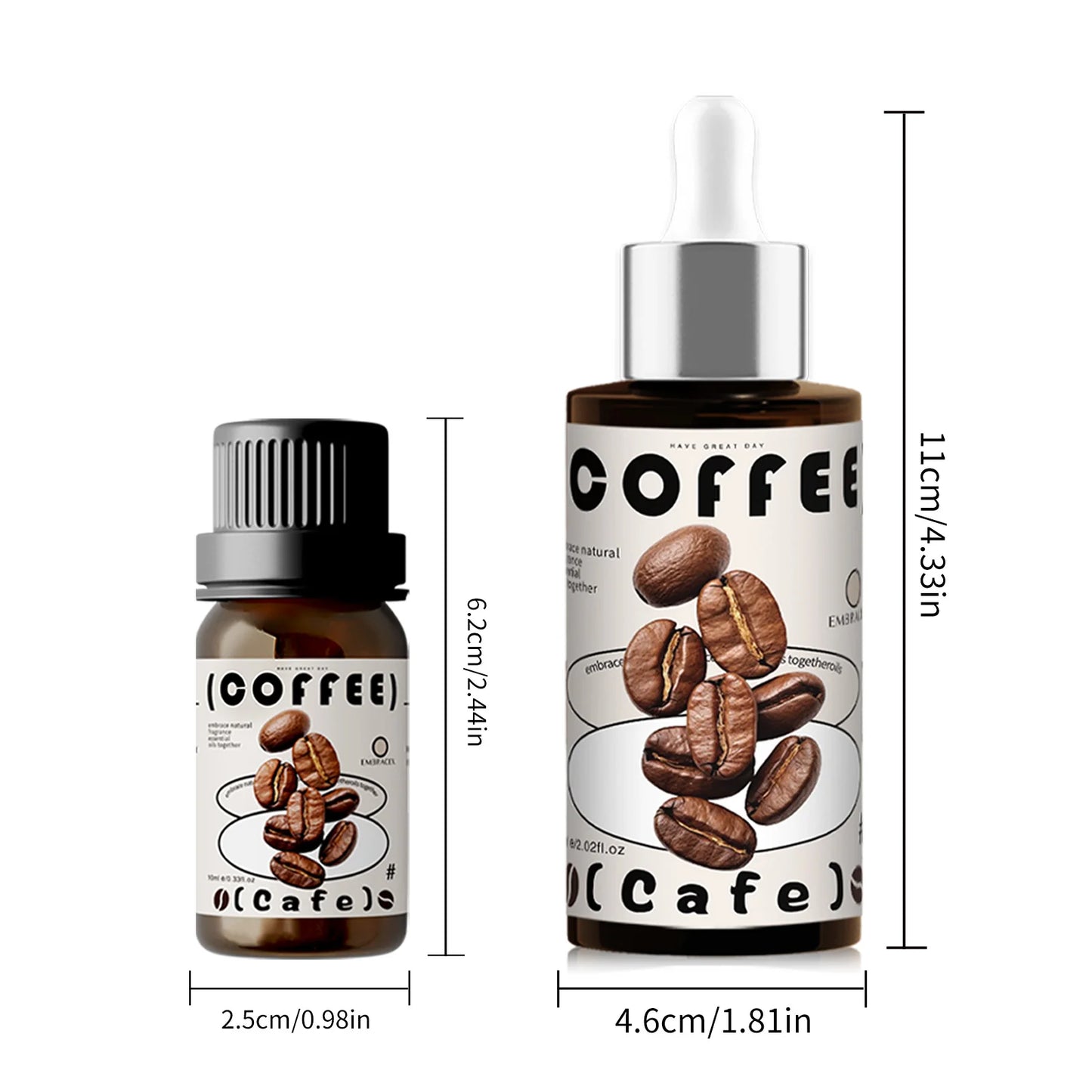 10ml+60ml Essential Oils Coffee Fragrance Cafe Perfume Refreshing Car Aromatherapy Cafe Parfum For Gift